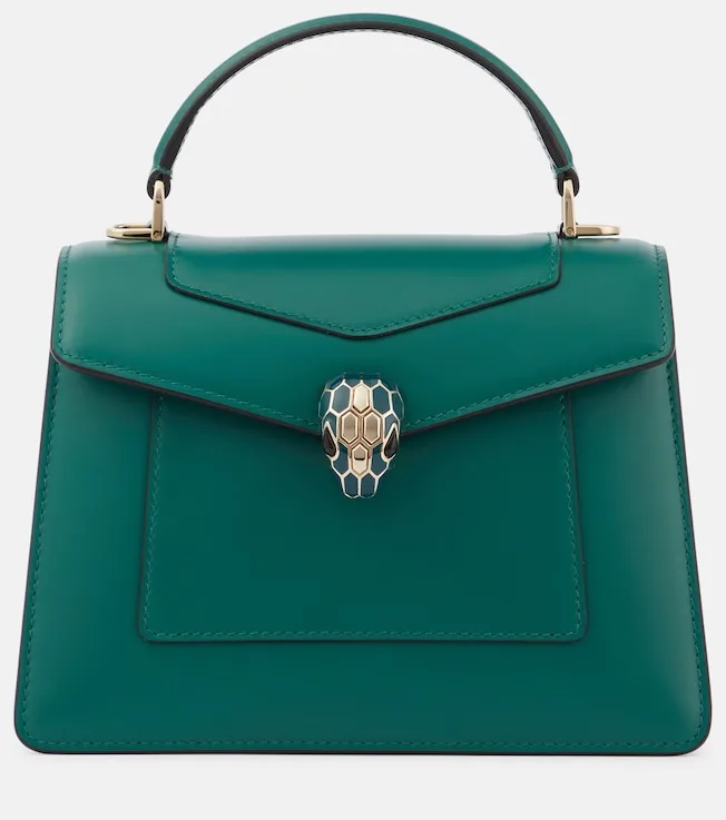 Serpenti Forever 미디엄 레더 탑 핸들 백