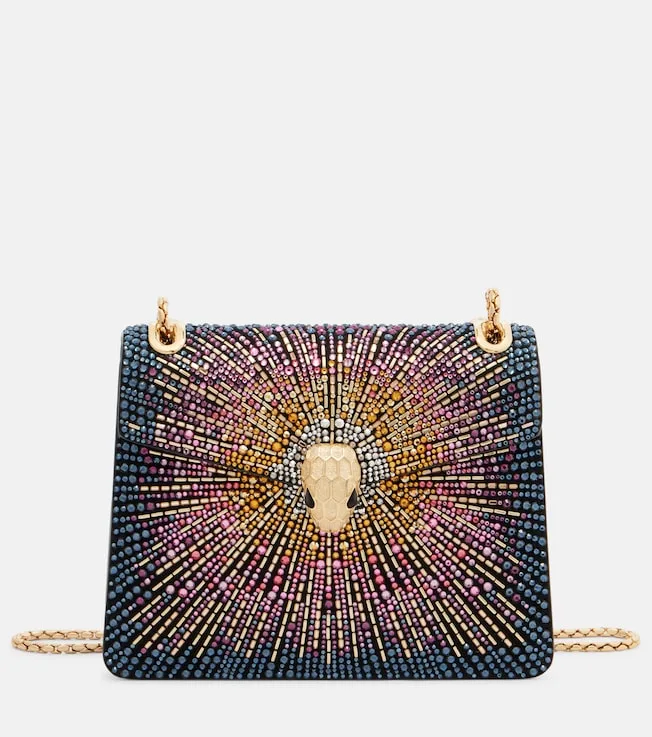 Serpenti Forever 스몰 스웨이드 크로스 백